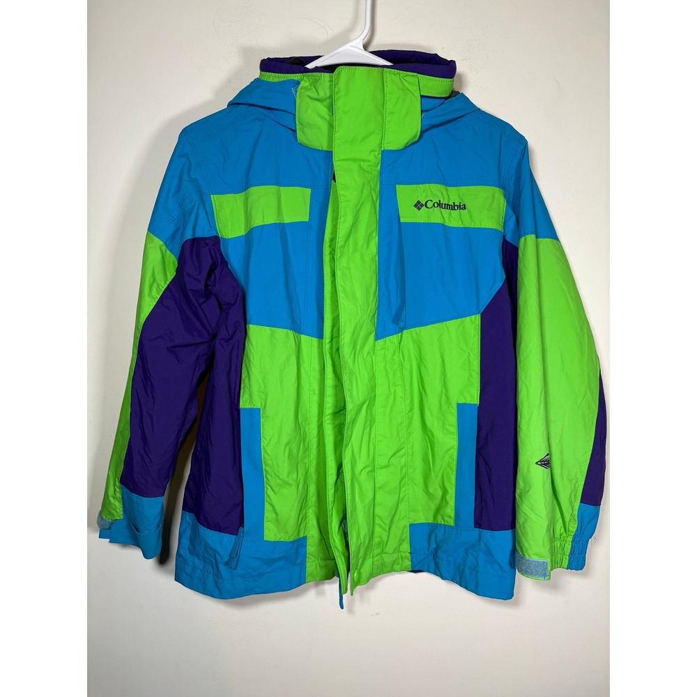 Columbia Bugaboo Jacket Blue Green Purple Colorblock Gorpcore Outdoor 10/12